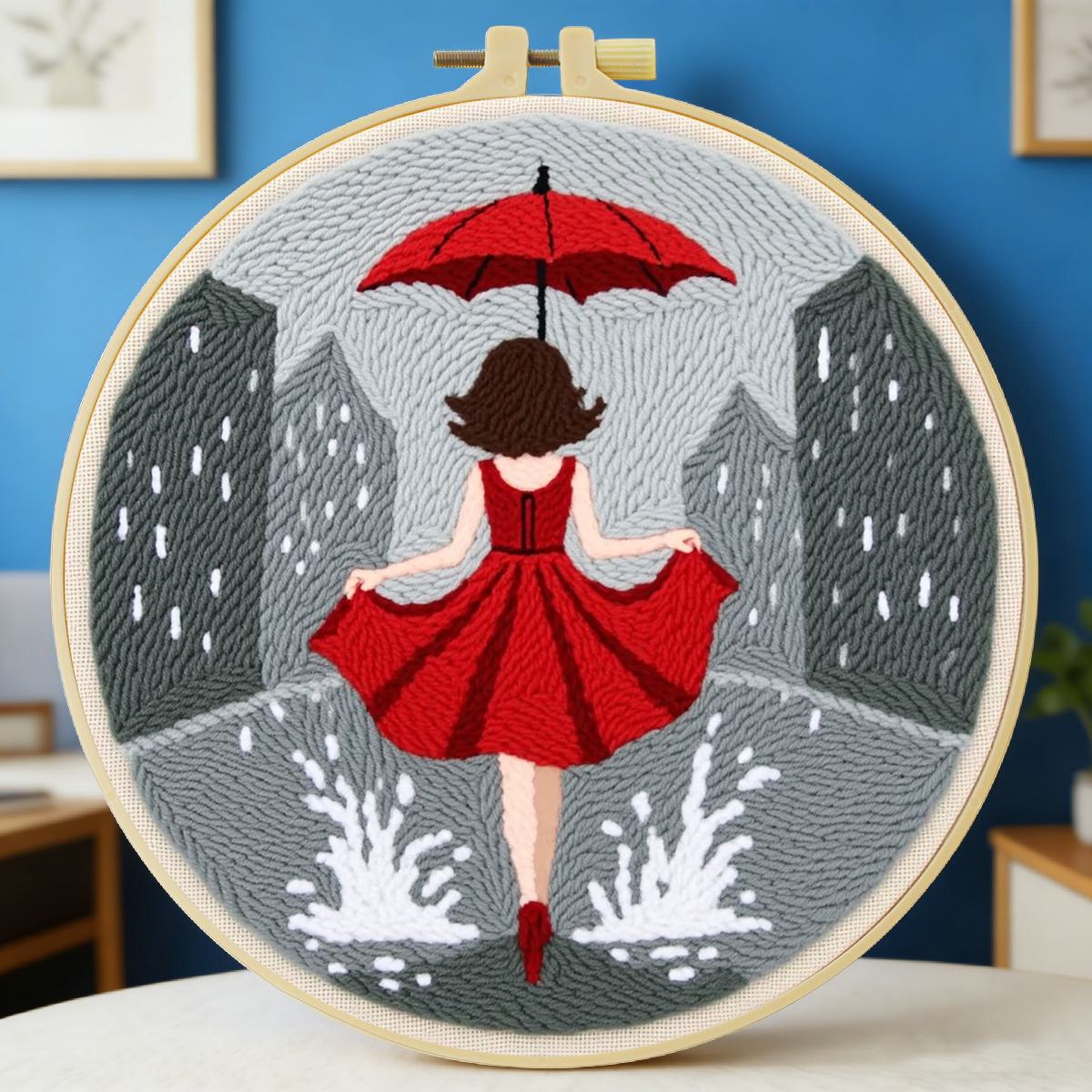 Is Sewing Textile Art - 20X20CM/7.87inch Female Punch Needle Embroidery Set