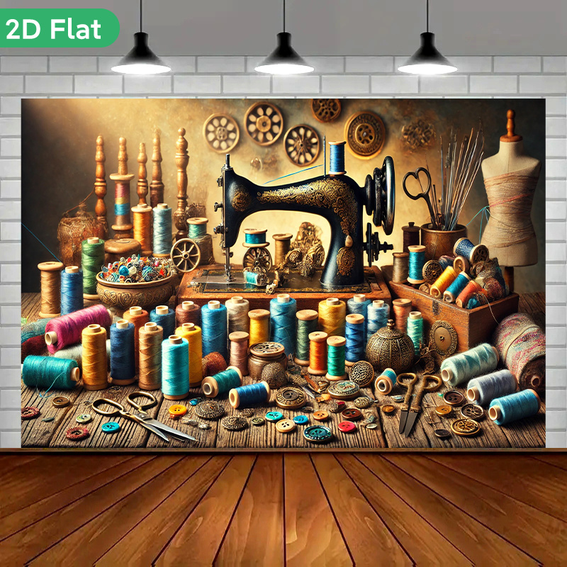 Is Sewing Textile Art - Vintage Retro Sewing Atelier Wall Tapestry