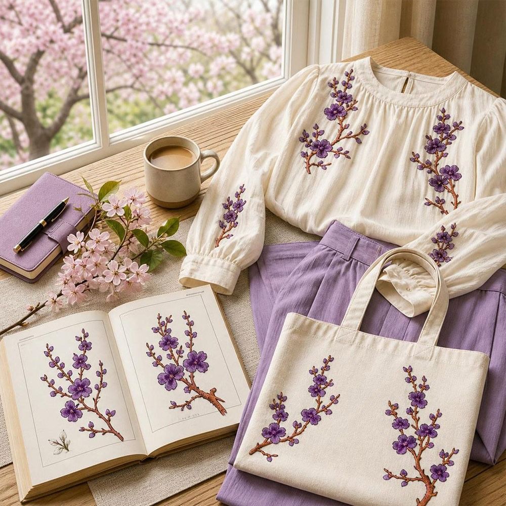 Sewing And Textile - DIY Cherry Blossom Iron On Patches