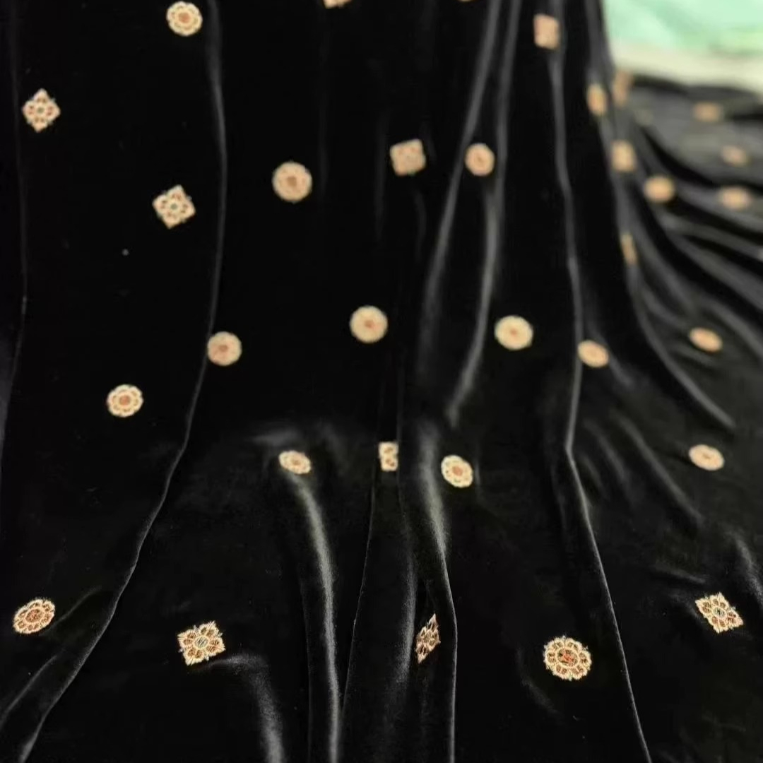 135CM Wide Black Green Embroid - Sewing Embroidery Fabric review and price