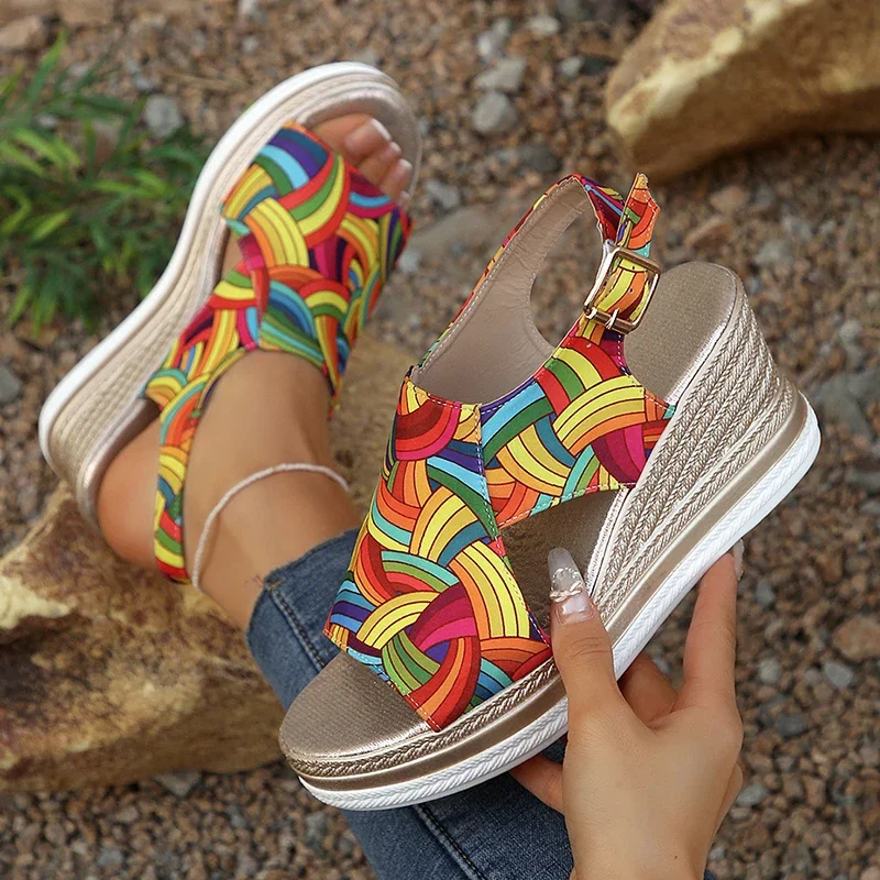 Rainbow Graffiti Wedge Heels S - Elastic Waistband Roll review and price