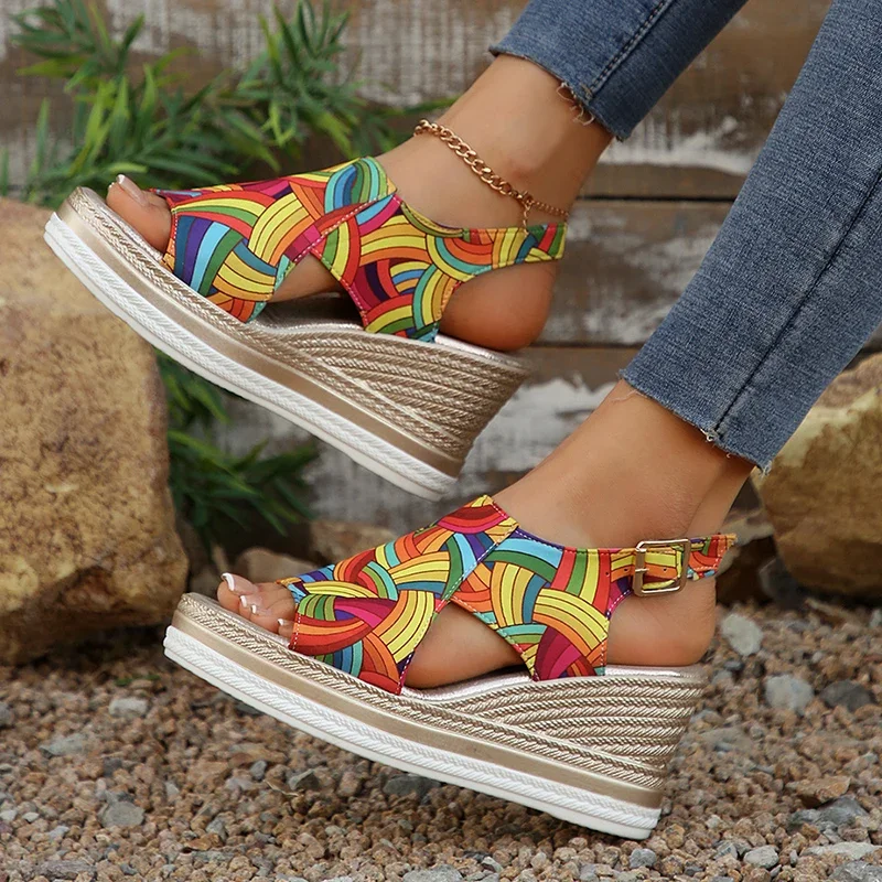 Rainbow Graffiti Wedge Heels S - Elastic Waistband Roll review and price