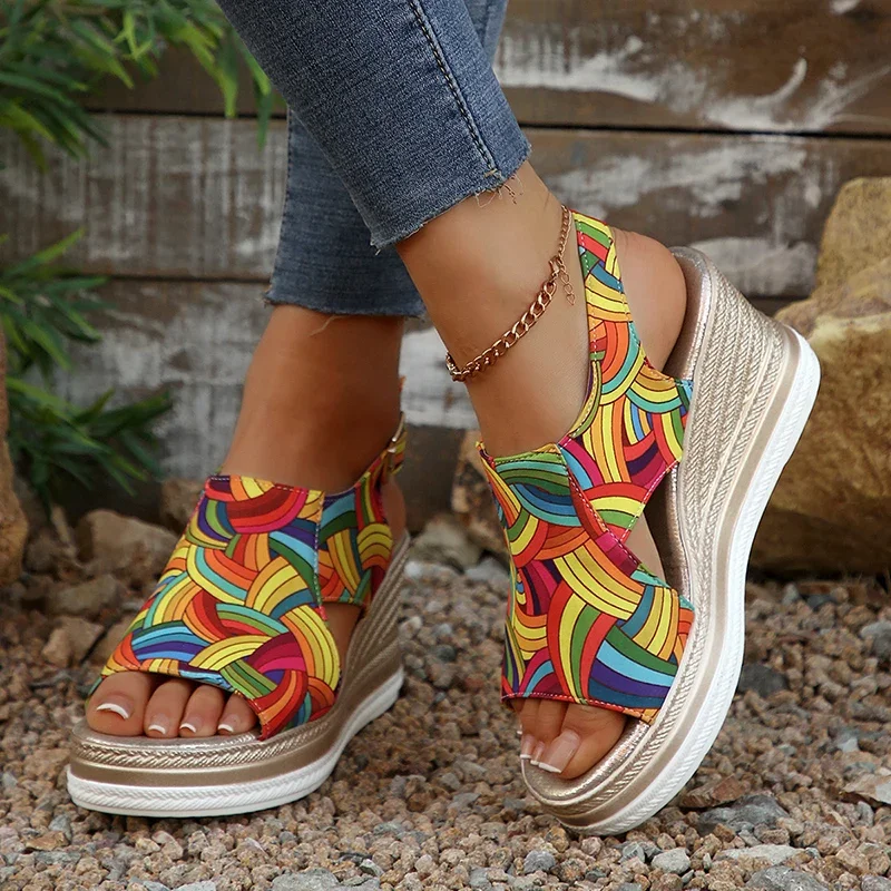 Rainbow Graffiti Wedge Heels S - Elastic Waistband Roll review and price