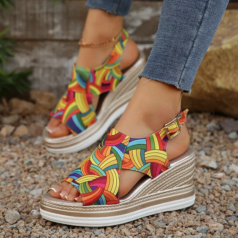 Rainbow Graffiti Wedge Heels S - Elastic Waistband Roll review and price