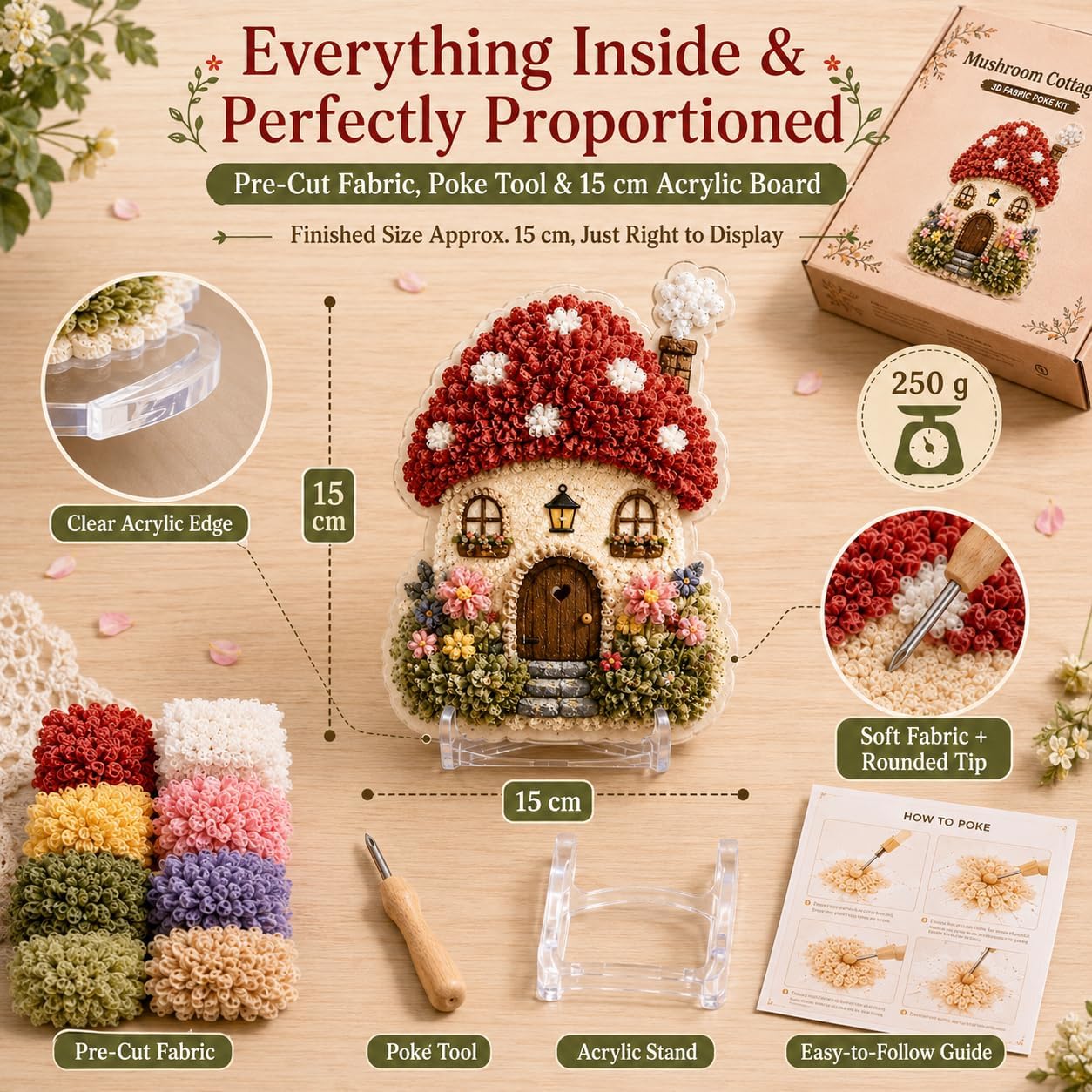 DIY 3D Fabric Poke Art Kit Whi - Is Sewing Textile Art review and price