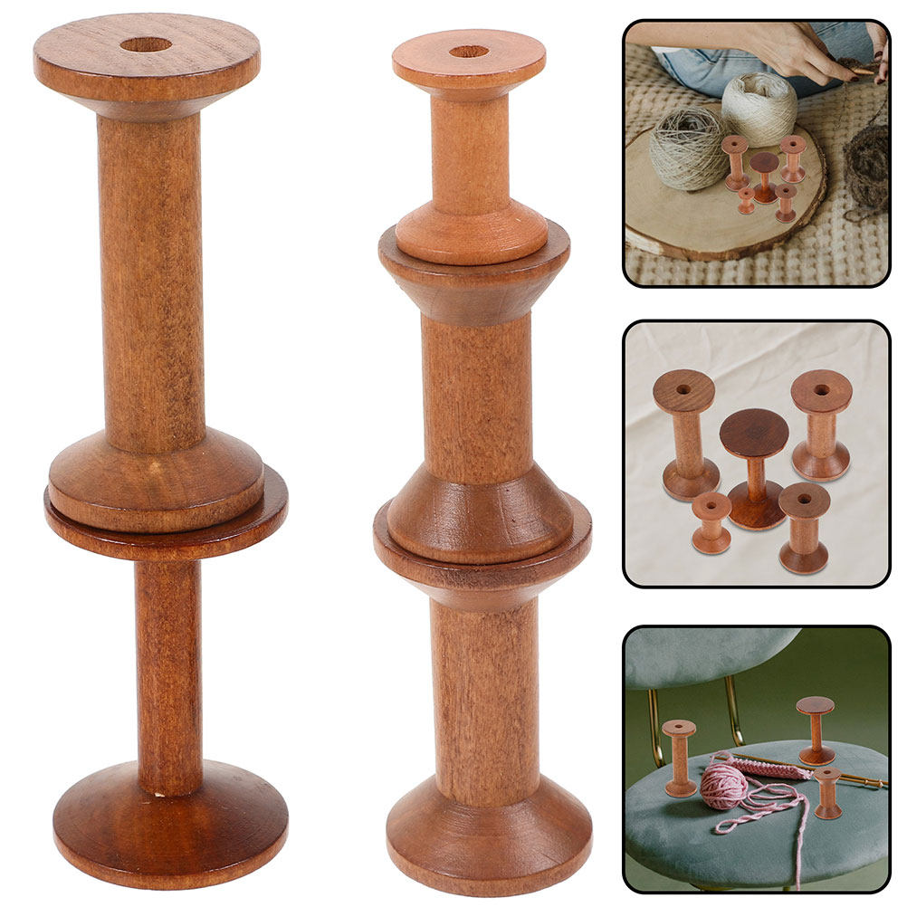 7Pcs Wooden Thread Spools Vint - Thread Bobbins Empty review and price