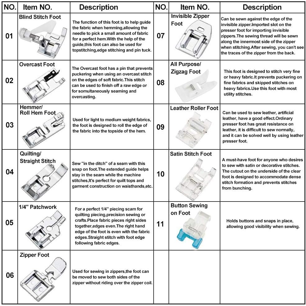 11Pcs Presser Feet Set - Walki - Textile Sewing Kit review and price