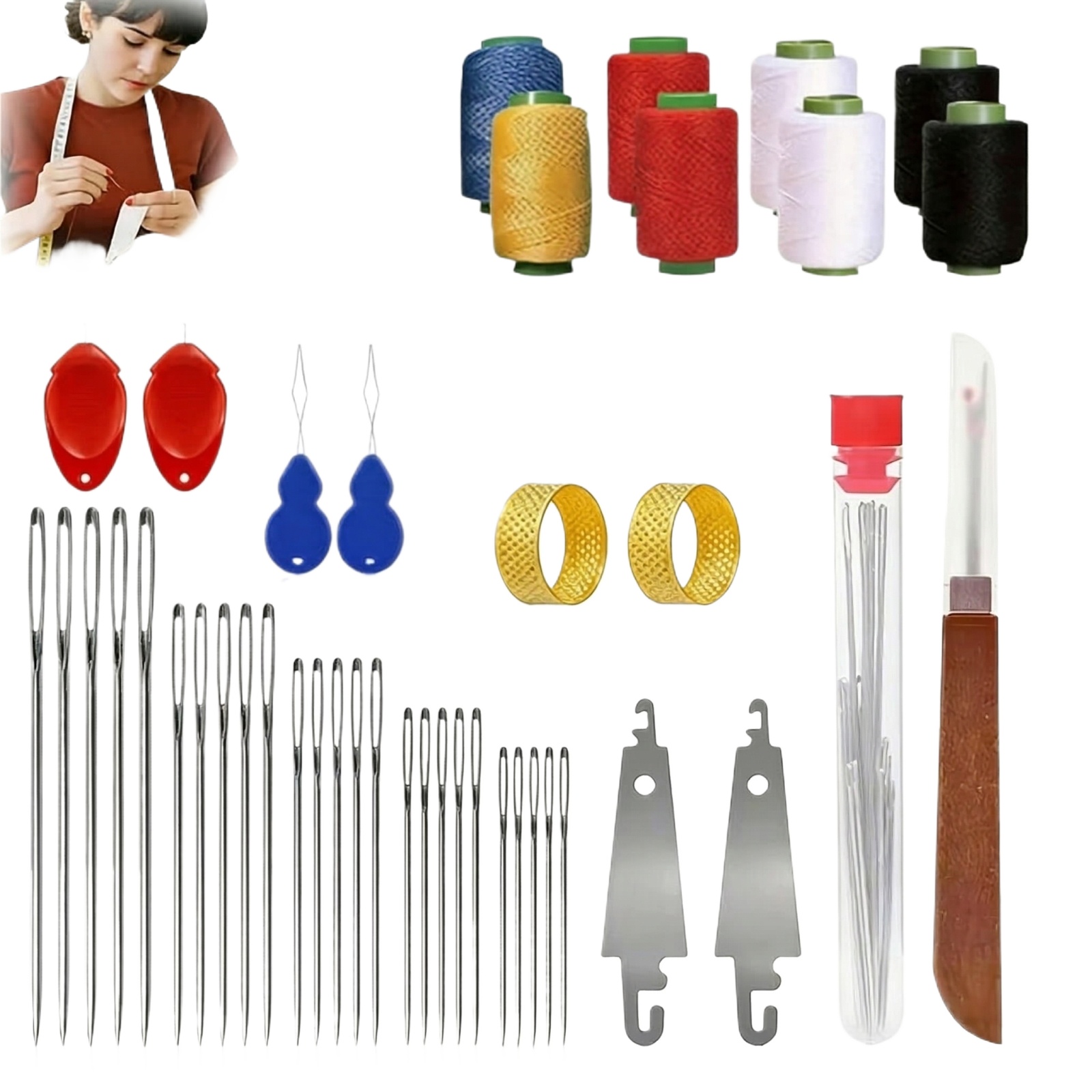 43pcs Big Eye Sewing Needle Ki - Sewing Repair review and price