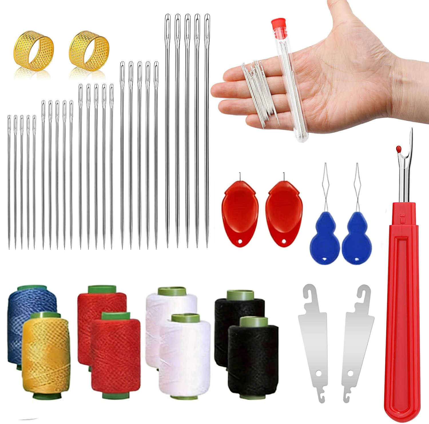43pcs Big Eye Sewing Needle Ki - Sewing Repair review and price