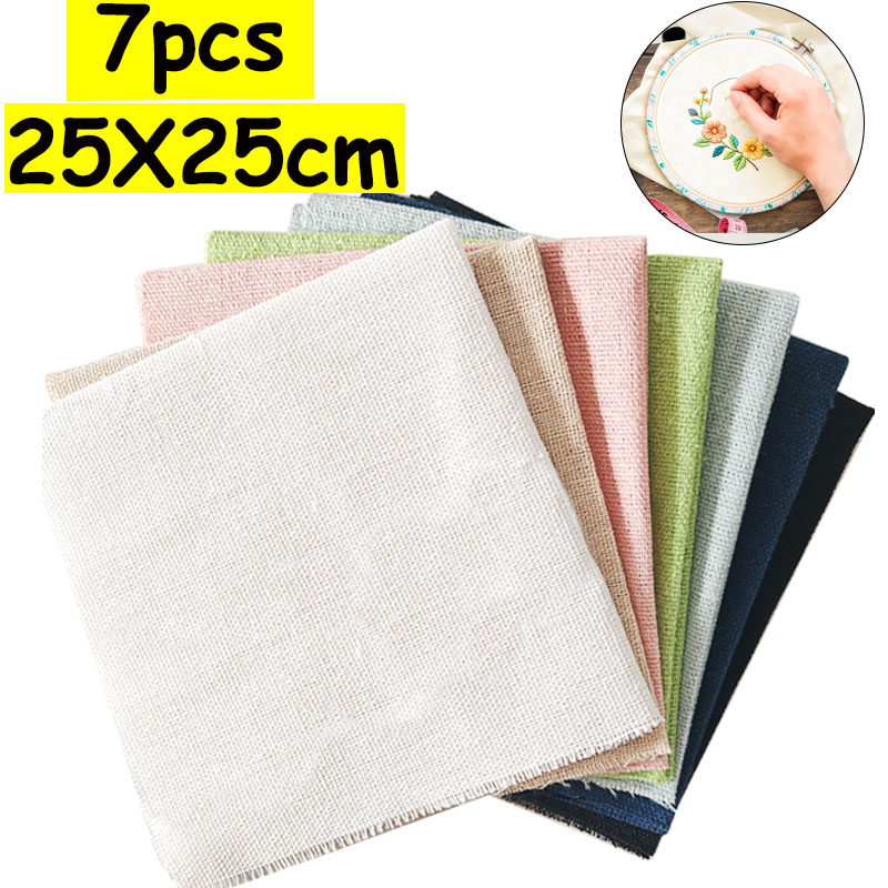 7-Piece Set of 25* 25cm Linen  - Is Sewing Textile Art review and price