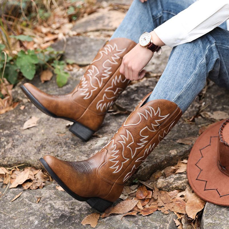 New Men Handmade Cowboy Boots  - Sewing Embroidery Fabric review and price